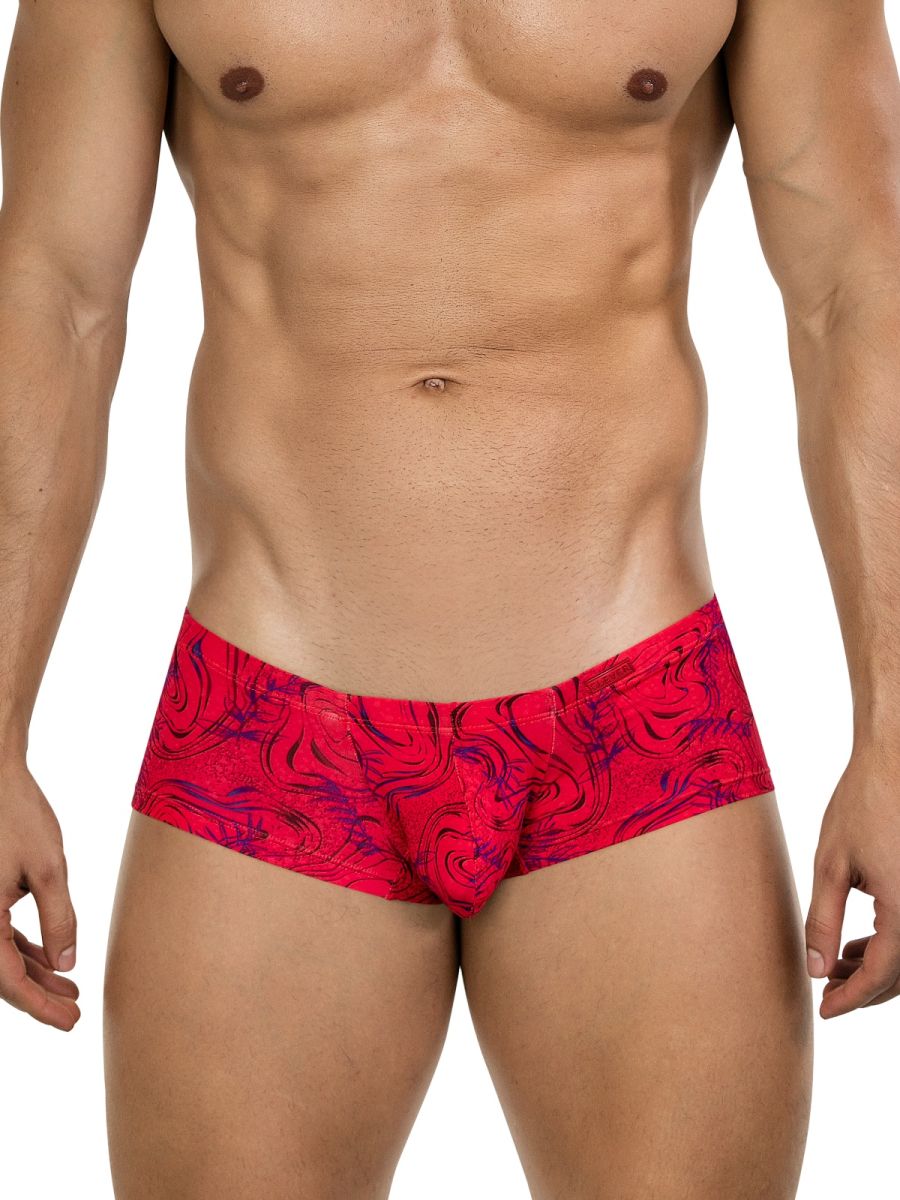 Red CITYBOYZ★USA Clever Helion men's trunk displayed on a model, showcasing stylish comfort and fit.