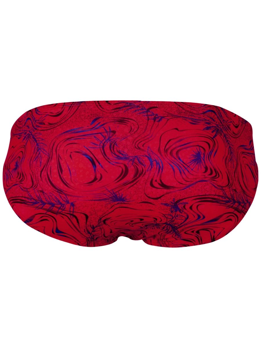 Red Clever Helion bikini underwear by CITYBOYZ★USA, showcasing smooth fabric and flattering fit on a model.