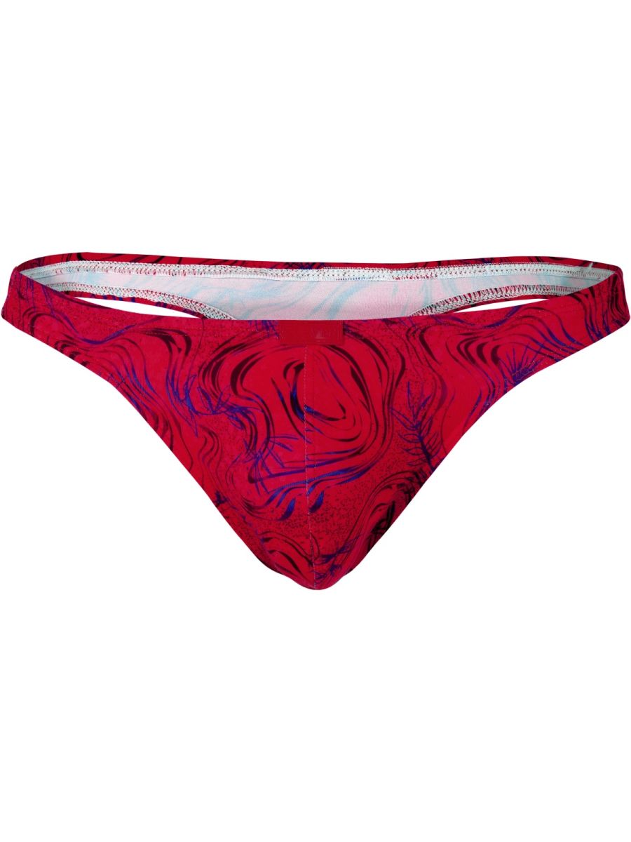 Red Clever Helion men's thong underwear by CITYBOYZ★USA, showcasing its sleek design and comfortable fit.