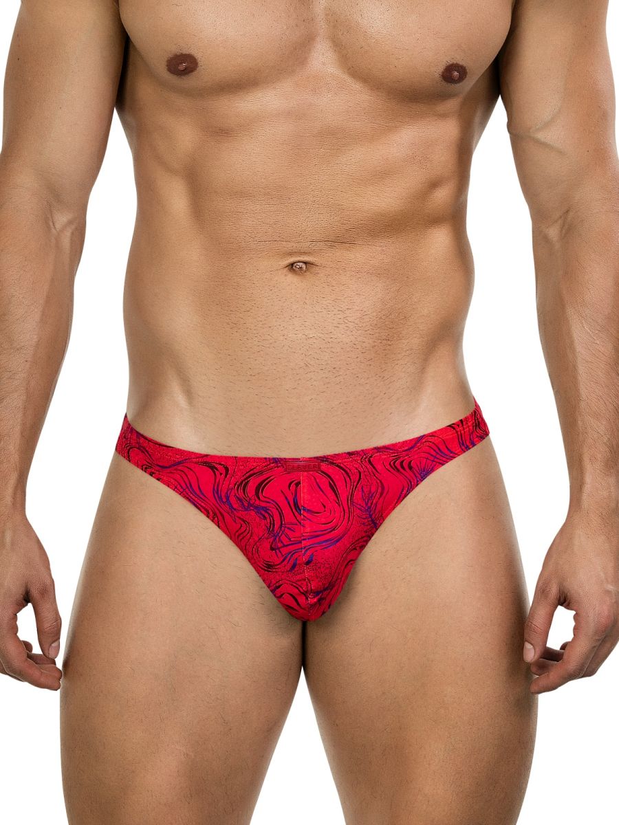 Red Clever Helion men's thong underwear by CITYBOYZ★USA, featuring a sleek design and comfortable fit.