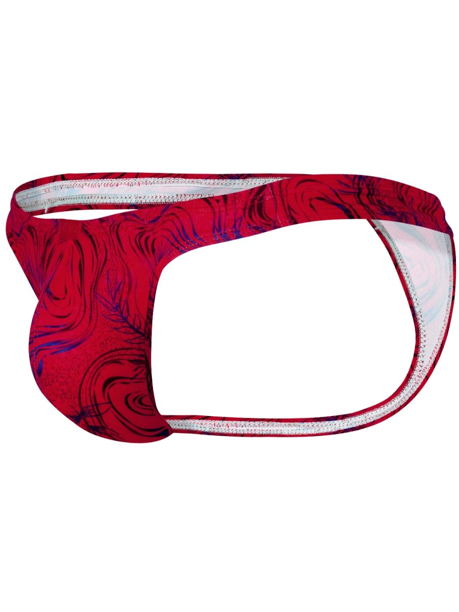 Red Clever Helion men's thong underwear by CITYBOYZ★USA, showing the sleek, fitted design with lightweight fabric in a close-up view.