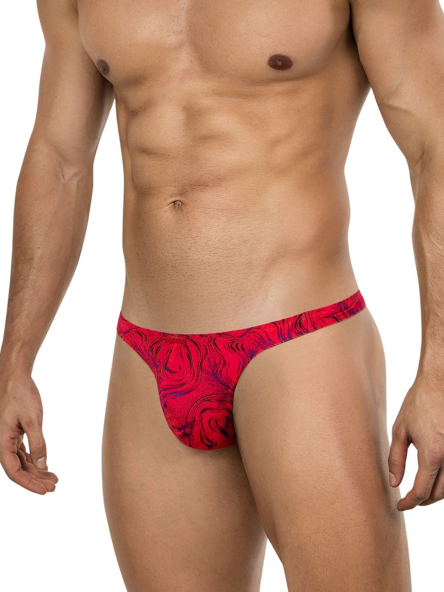 Red Clever Helion men's thong underwear by CITYBOYZ★USA, showcasing a sleek design with comfortable fit.