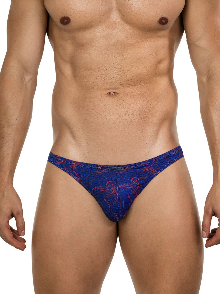 Blue Clever Helion men's thong underwear by CITYBOYZ★USA, showcasing a sleek, comfortable design with minimal coverage.