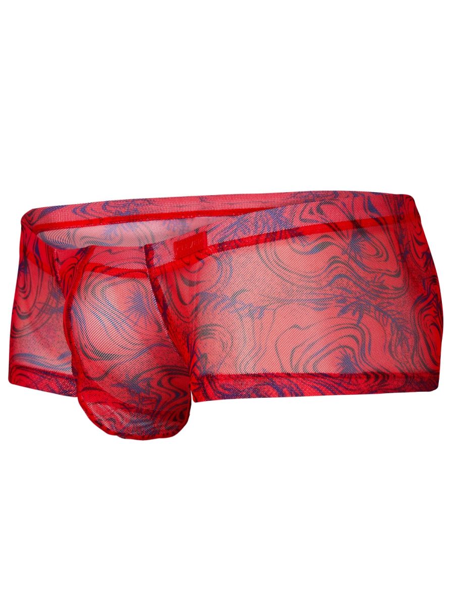 Red Clever Calipso trunk by CITYBOYZ★USA, showcasing a stylish, durable pair of men's trunks with a comfortable fit.