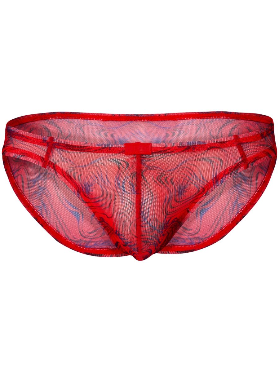 Red Clever Calipso men's bikini underwear by CITYBOYZ★USA, featuring a stylish and comfortable design with a smooth fit.