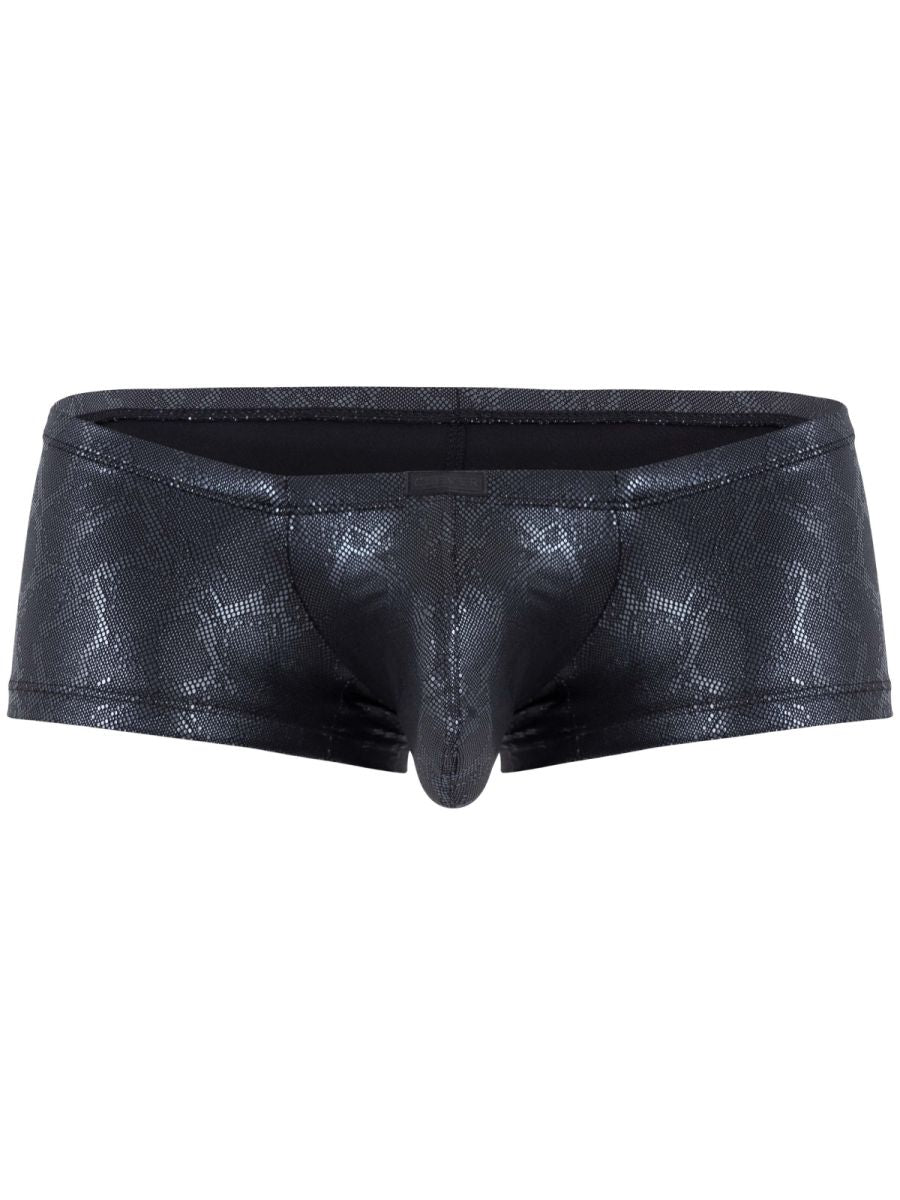 Black Clever Atlas Trunk by CITYBOYZ★USA, a durable storage trunk with a sleek design and sturdy metal latches.