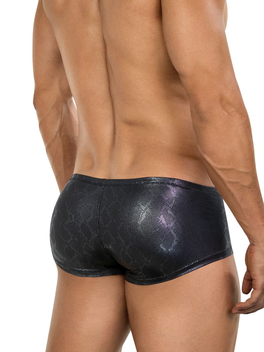 Black Clever Atlas trunk by CITYBOYZ★USA with sturdy design and metal hardware, shown open with interior compartments.