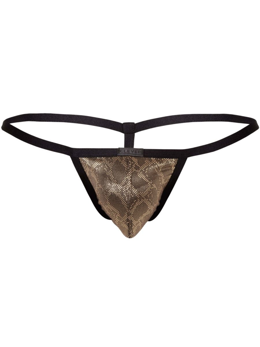 Gold Clever Atlas G-String by CITYBOYZ★USA featuring a sleek, minimal design with thin straps and a comfortable fit.