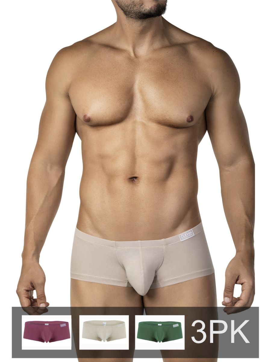 Multi-colored Clever Australian Latin Trunks 3-pack by CITYBOYZ★USA, featuring vibrant, comfortable men's underwear.