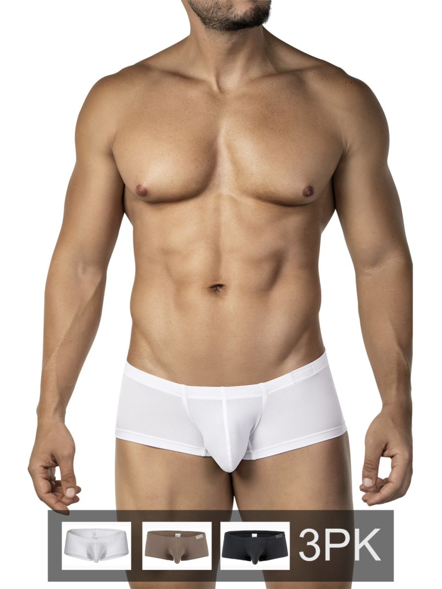 Multi-colored Clever Australian Latin Trunks by CITYBOYZ★USA, three-pack of men's comfortable trunk underwear.