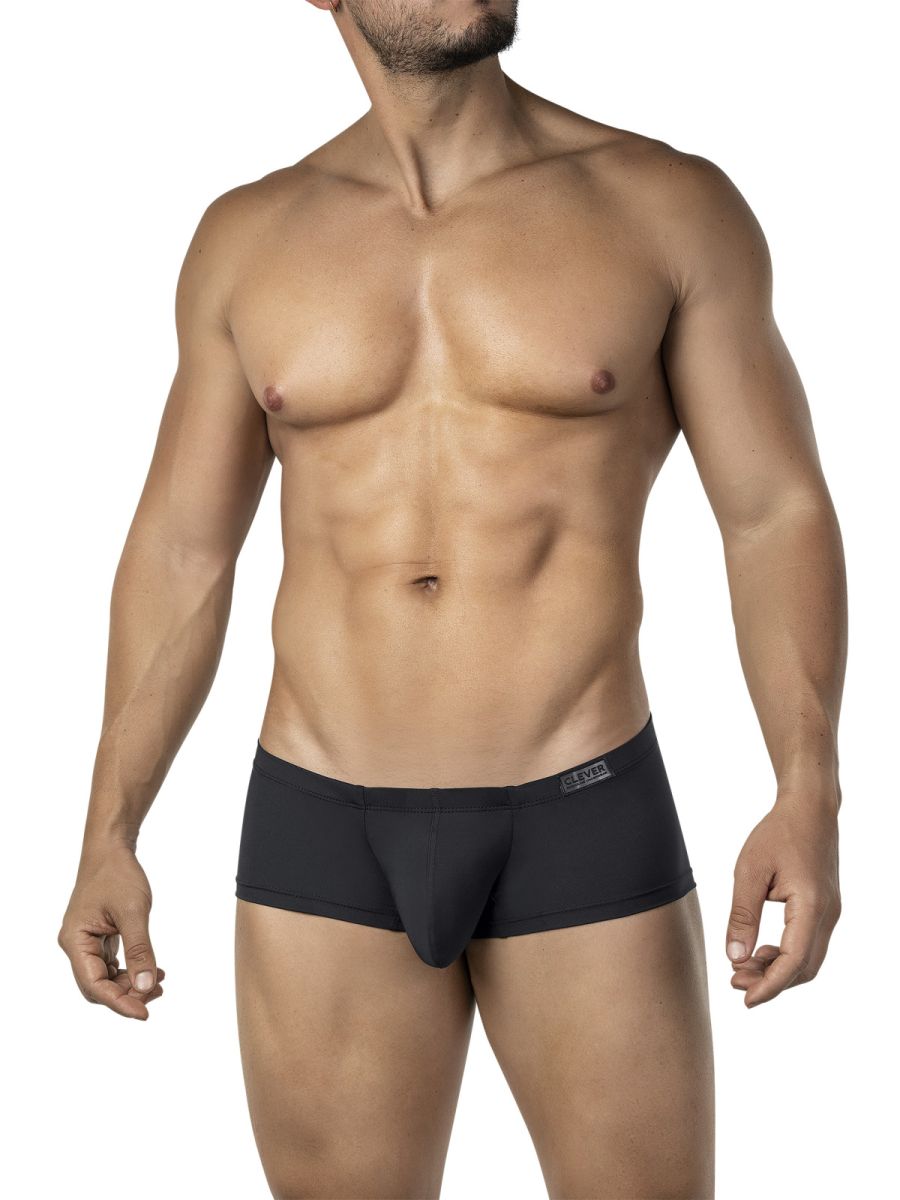 Set of three multi-colored Clever Australian Latin trunks by CITYBOYZ★USA displayed on a white background.