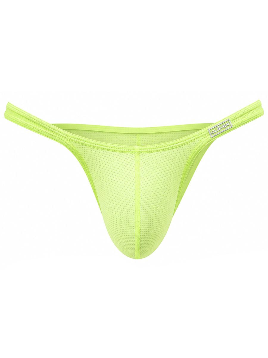 Bright neon green Clever Cronos brief by CITYBOYZ★USA featuring a sleek, snug fit with smooth fabric and bold waistband design.