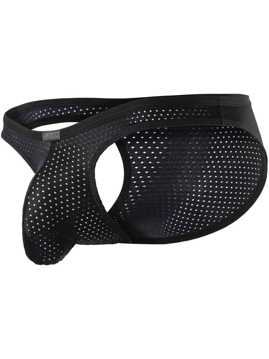 Black Clever Ulises brief by CITYBOYZ★USA featuring a snug fit and sleek design, displayed on a white background.