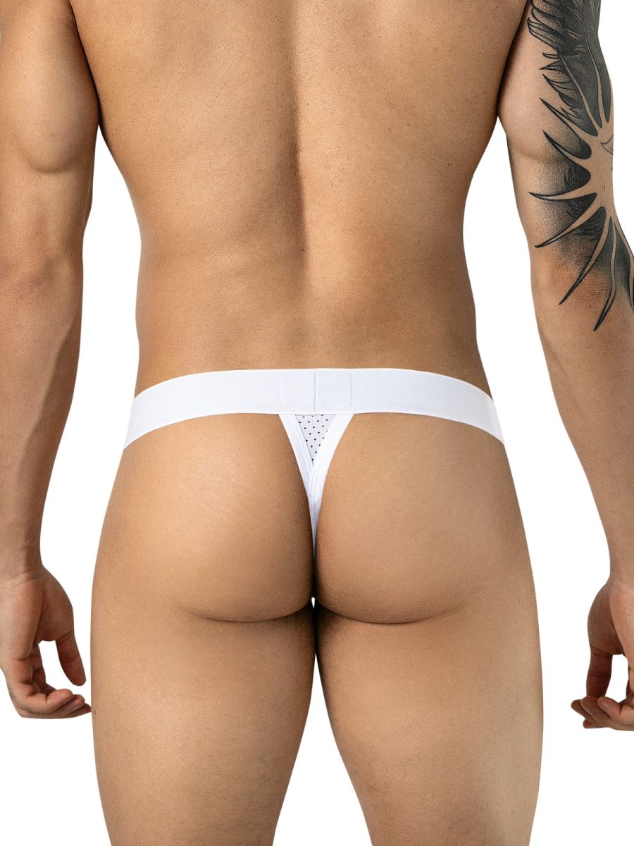 White Clever Ulises thong by CITYBOYZ★USA featuring minimal coverage and sleek fabric design.
