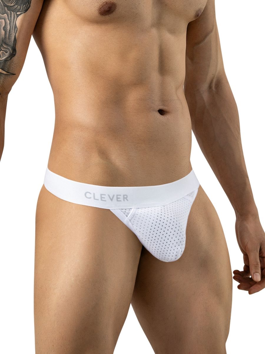 White Clever Ulises Thong from CITYBOYZ★USA featuring a sleek, minimal design with thin straps and a comfortable fit.