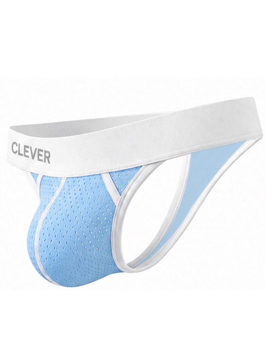 Light blue Clever Ulises thong by CITYBOYZ★USA featuring smooth fabric and minimal design, shown on a model.