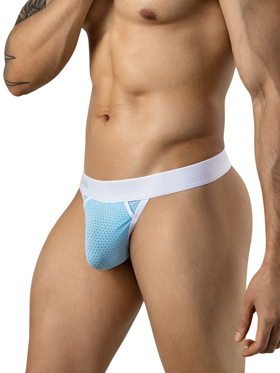 Light blue Clever Ulises thong by CITYBOYZ★USA, featuring smooth fabric and minimal coverage, displayed on a flat surface.