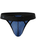 Steel blue CITYBOYZ★USA Clever Ulises thong with sleek design and comfortable fit, shown on a model.