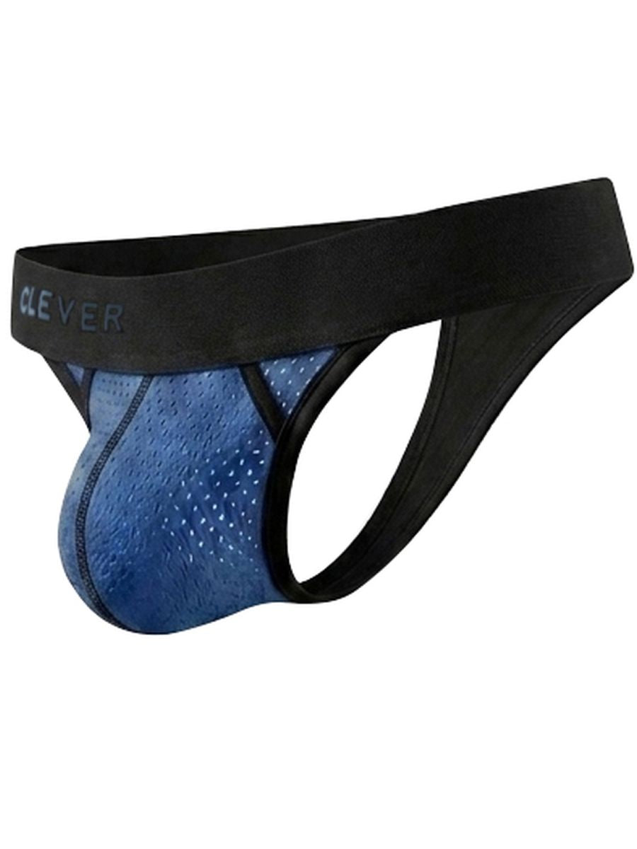 Steel blue CITYBOYZ★USA Clever Ulises Thong with sleek design and minimal coverage, showcasing comfortable, modern men's underwear.