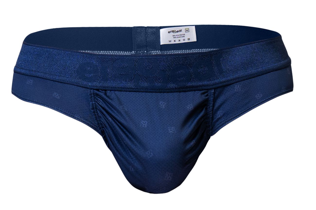 Navy blue ErgoWear FEEL SE thong by CITYBOYZ★USA with sleek, minimal design and comfortable fit, shown on a model.