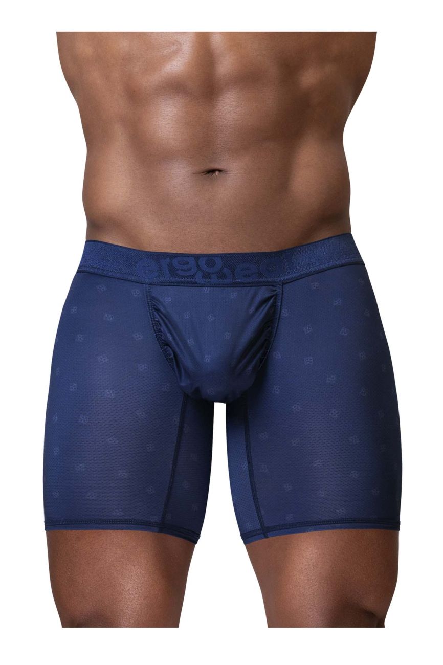 Navy blue ErgoWear FEEL SE boxer briefs by CITYBOYZ★USA, close-up of waistband and soft fabric material.