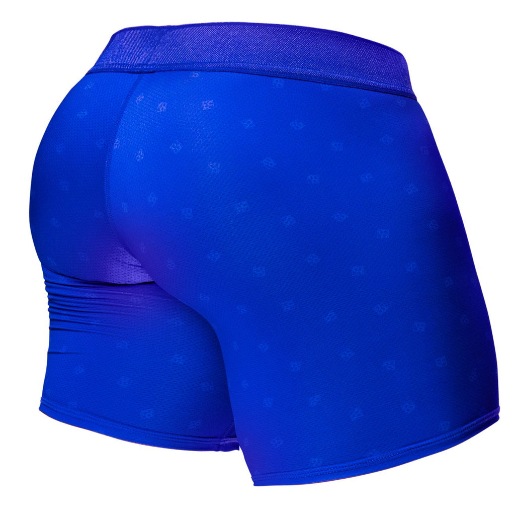 Royal blue ErgoWear FEEL SE Boxer Brief by CITYBOYZ★USA, close-up of snug fit and soft fabric on model.