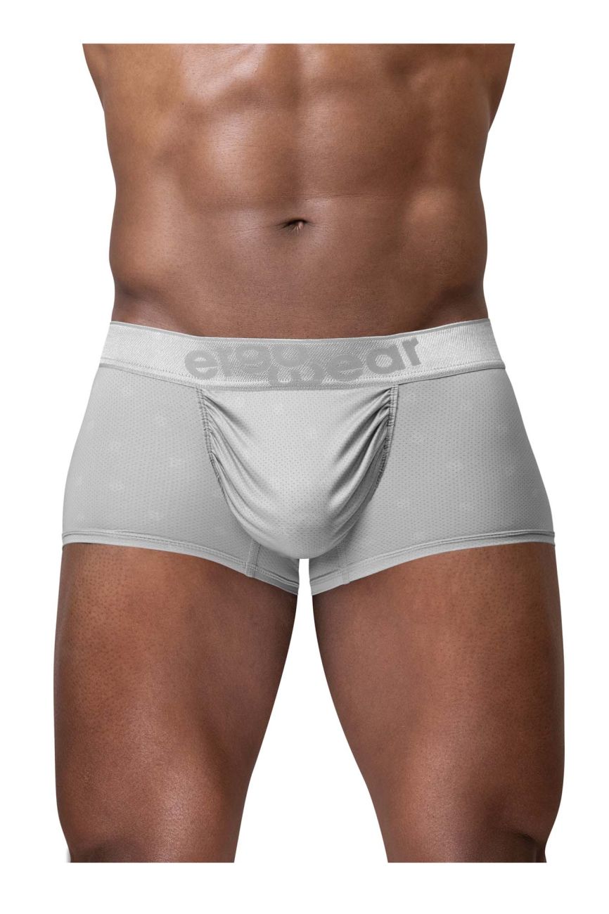 Silver ErgoWear FEEL SE Trunks by CITYBOYZ★USA, sleek men's brief underwear with comfortable fit and modern design.