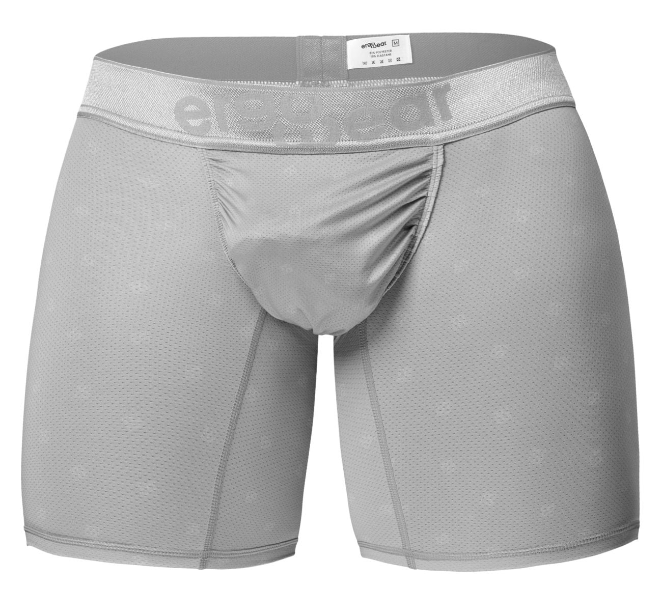 Silver ErgoWear FEEL SE boxer brief by CITYBOYZ★USA, close-up showing comfortable fit and soft fabric.