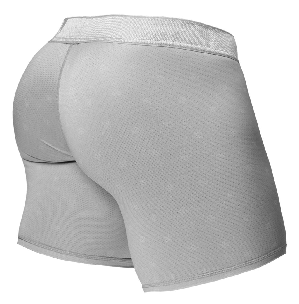 Silver ErgoWear FEEL SE boxer brief by CITYBOYZ★USA with comfortable fit and sleek design, shown on a model.