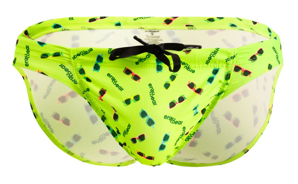 Bright yellow ErgoWear Feel SW swim brief by CITYBOYZ★USA, featuring a stylish, comfortable design for swimwear or beach wear.