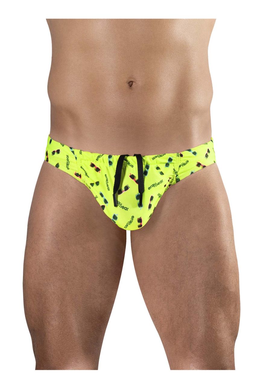 Bright yellow ErgoWear Feel SW swim brief by CITYBOYZ★USA, showcasing a stylish and comfortable men's swimwear design.