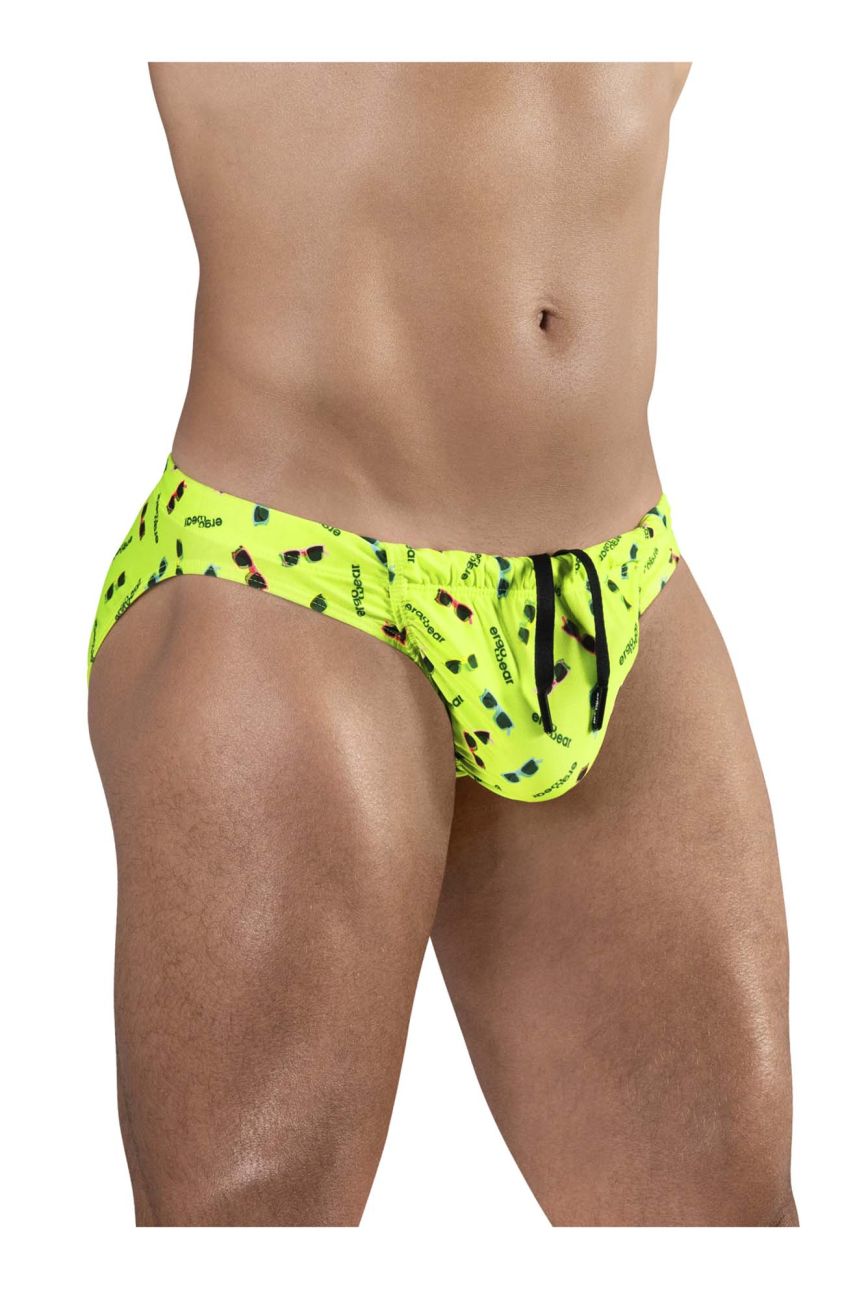 Bright yellow ErgoWear SW swim brief by CITYBOYZ★USA with sleek fit and comfortable waistband, designed for active swimming.