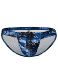 Dark blue bikini with palm print from ErgoWear FEEL SW Swim collection, designed by CITYBOYZ USA.
