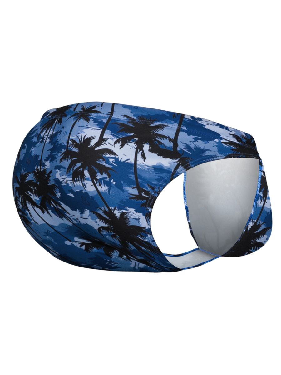 Dark blue bikini with palm print from ErgoWear FEEL SW Swim collection by CITYBOYZ USA, featuring a stylish and comfortable design.