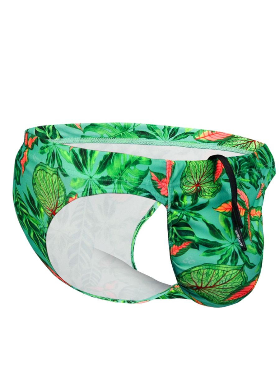 Aqua leaves print bikini from CITYBOYZ★USA, featuring a stylish swimsuit with colorful leaf patterns and adjustable straps.