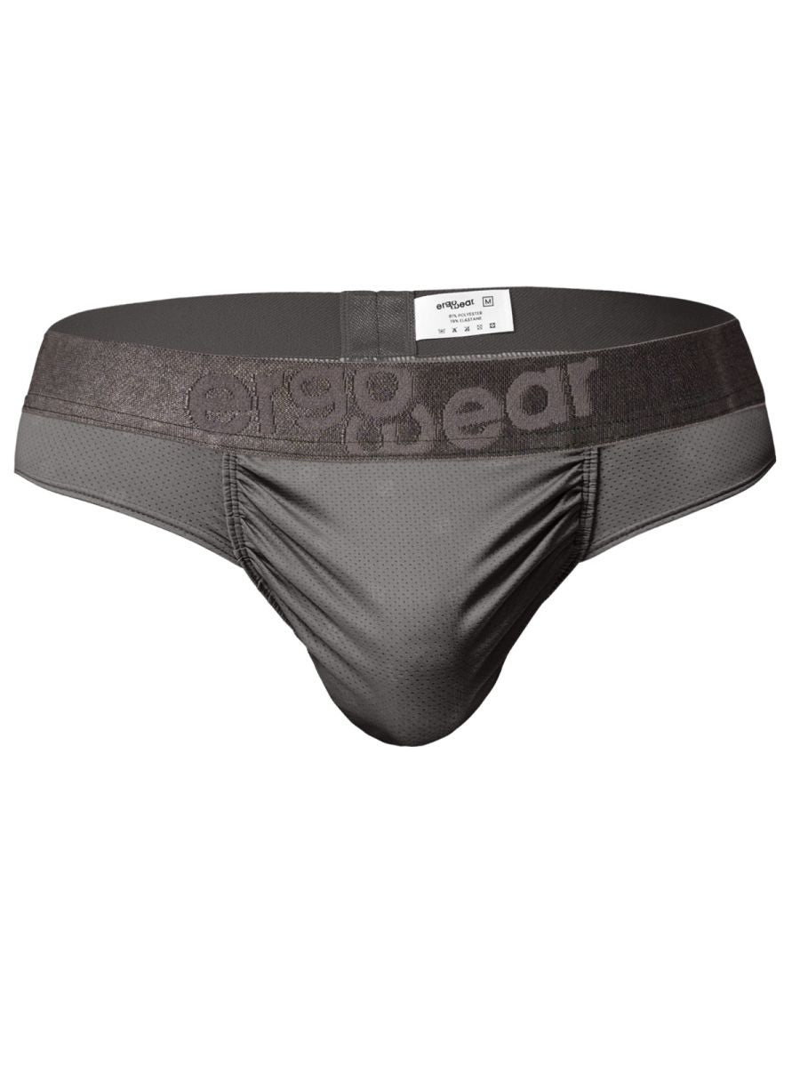 Dark gray ErgoWear FEEL SE thong trunks by CITYBOYZ★USA, showing a comfortable fit and sleek waistband design.