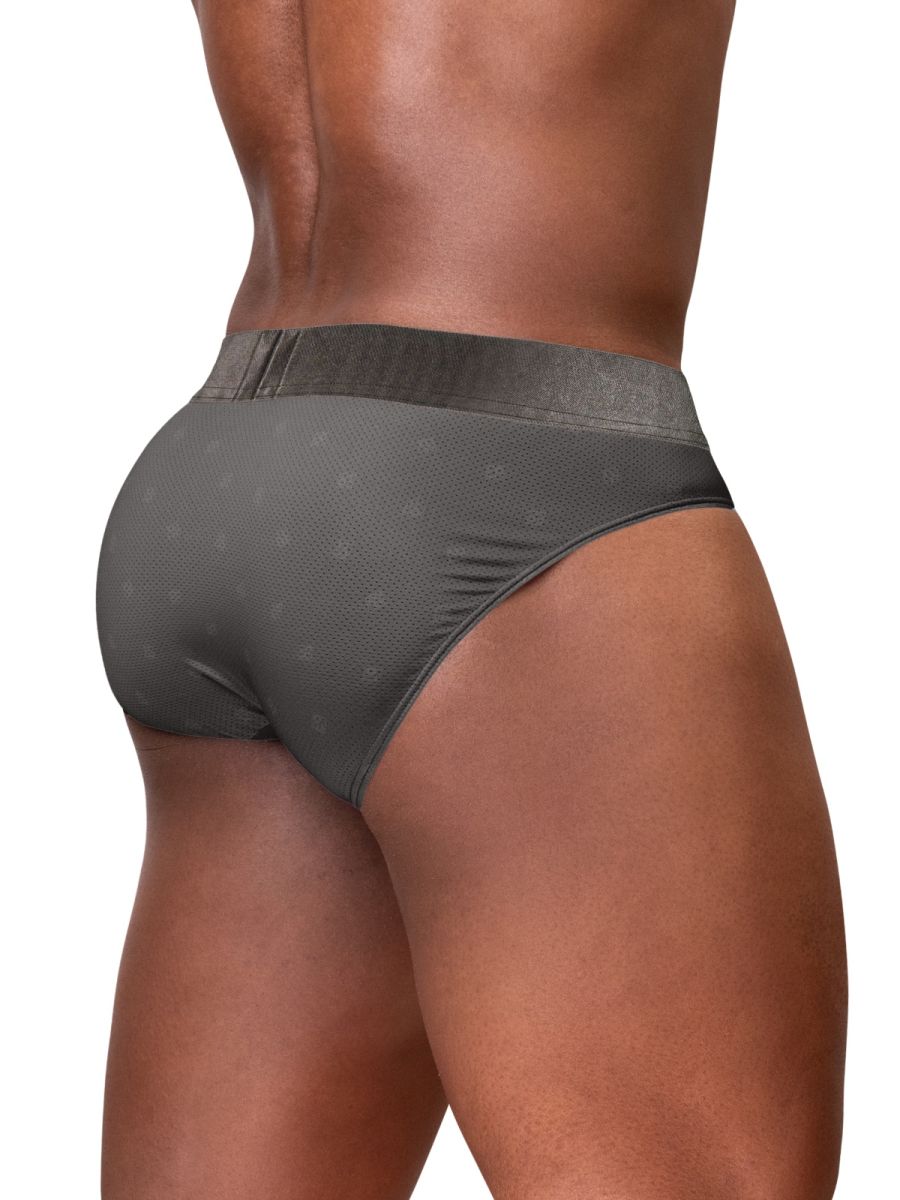 Dark gray ErgoWear FEEL SE Brief by CITYBOYZ★USA, showing a close-up of the comfortable men's underwear fabric and waistband.