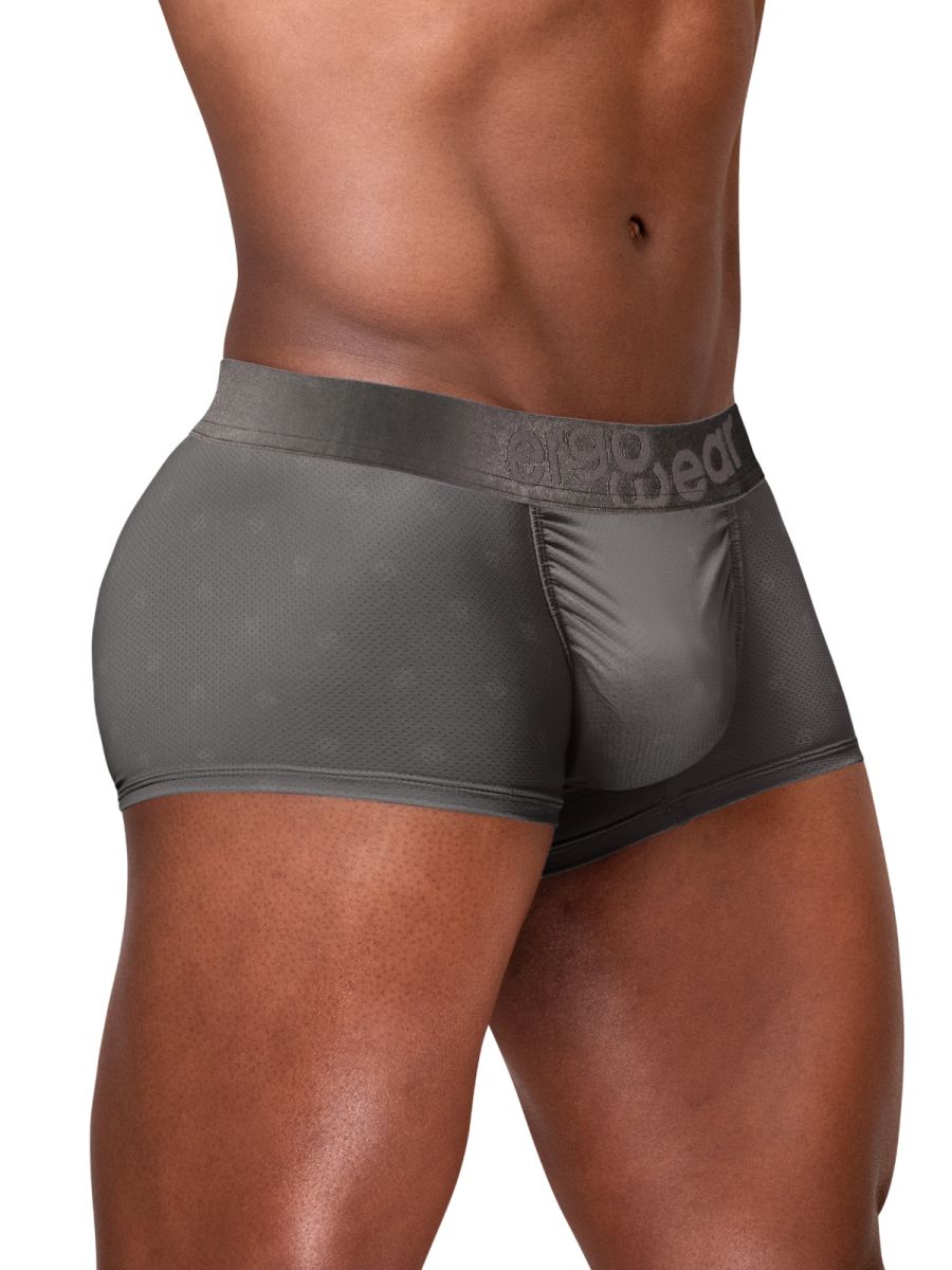 Dark gray CITYBOYZ★USA ErgoWear FEEL SE Trunk underwear, close-up of soft fabric and comfortable fit.