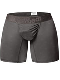 Dark gray CITYBOYZ★USA ErgoWear FEEL SE boxer briefs featuring a snug fit, smooth fabric, and a comfortable waistband for men.