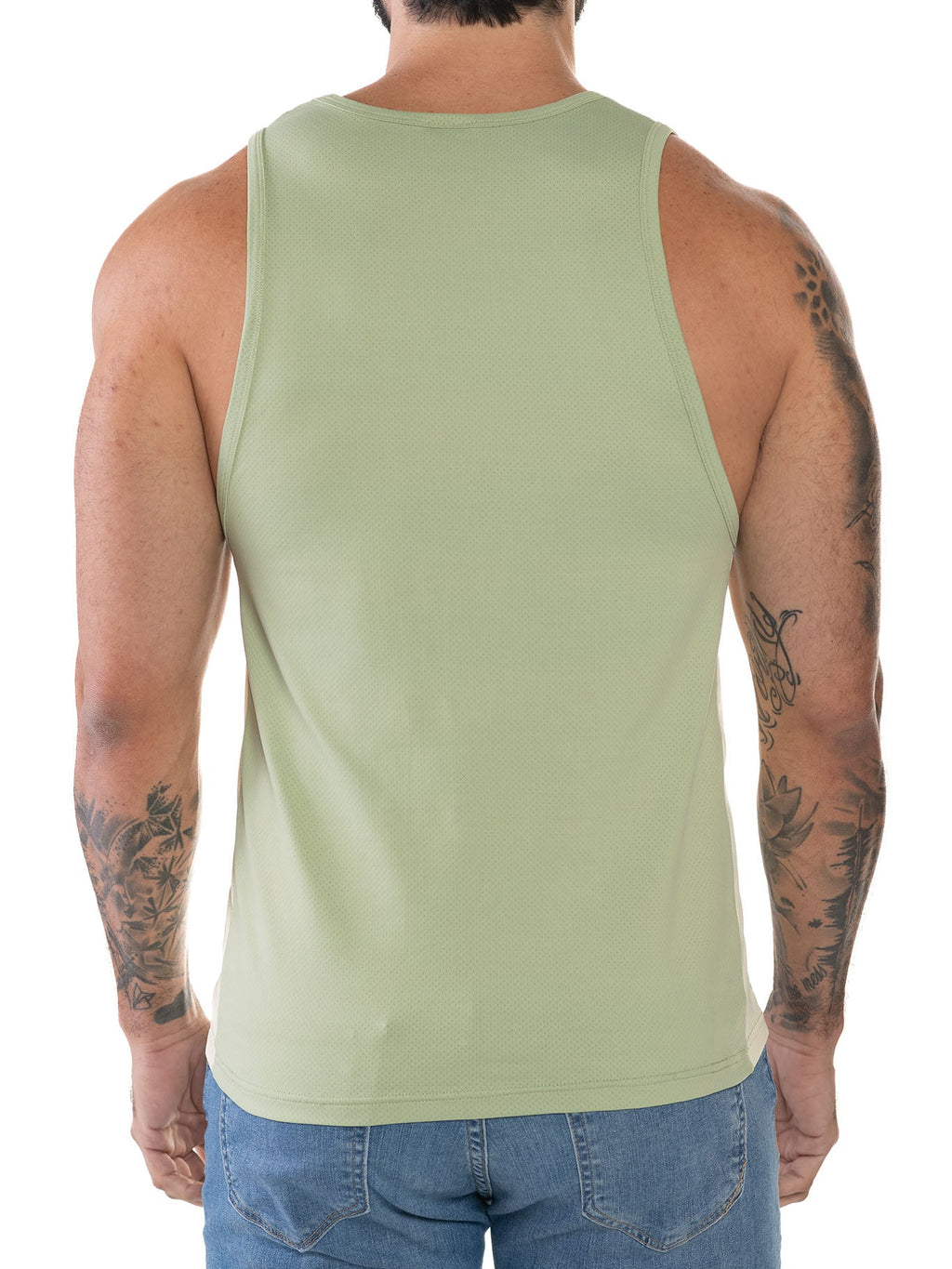 CityBoyz USA FK Sport Race Point Tank Top in sage green, featuring a sleeveless design with sporty branding and comfortable fit.