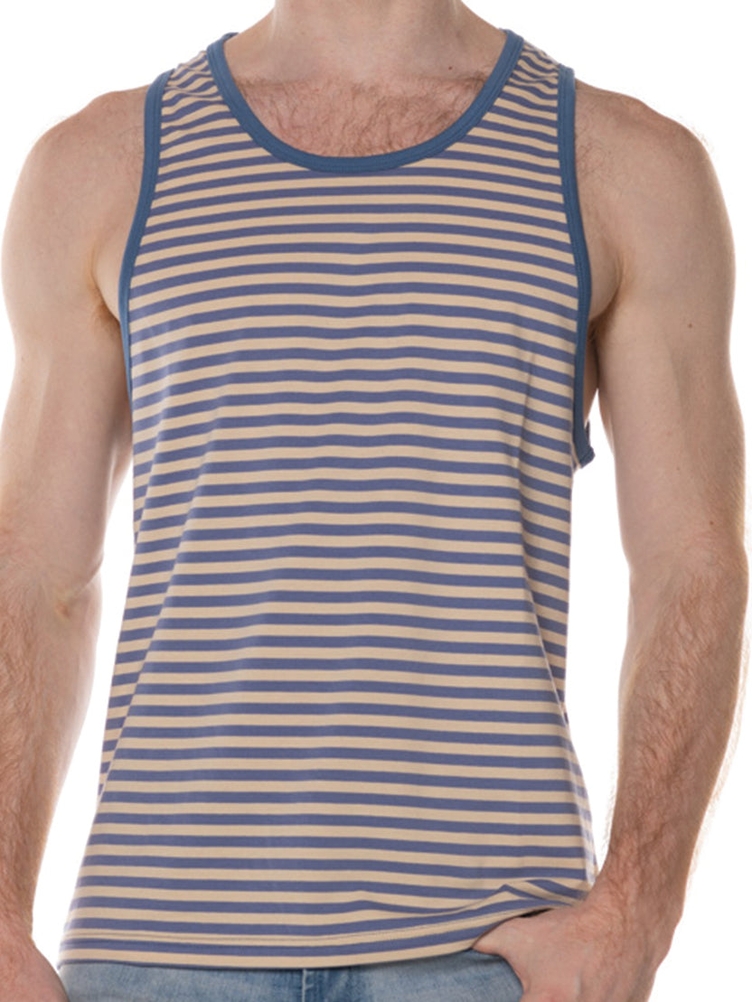 Blue FK Sport Nautilus Tank Top by CITYBOYZ★USA, front view showing breathable fabric and athletic fit.