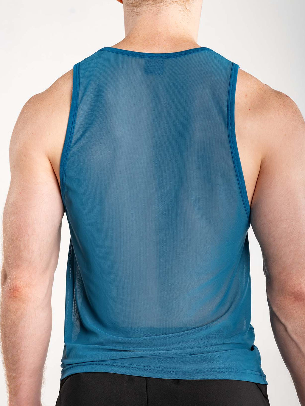Blue FK Sport Echo Tank Top by CITYBOYZ★USA, front and back view showcasing sleeveless athletic design.