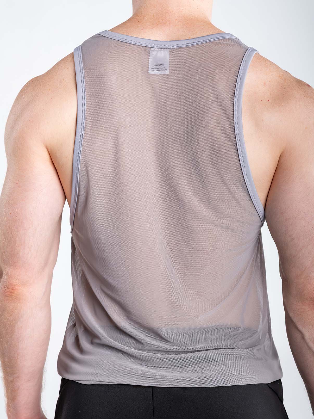 Gray FK Sport Echo Tank Top by CITYBOYZ★USA, front and back view showcasing athletic fit and sleeveless design.
