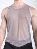 Gray FK Sport Echo Tank Top by CITYBOYZ★USA, front view showing sleeveless design and athletic fit.