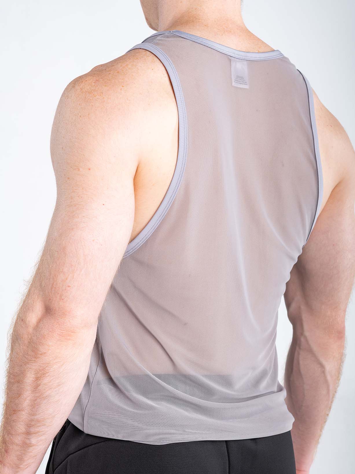 Gray FK Sport Echo Tank Top by CITYBOYZ★USA, featuring a sleeveless athletic design with branding on the front.