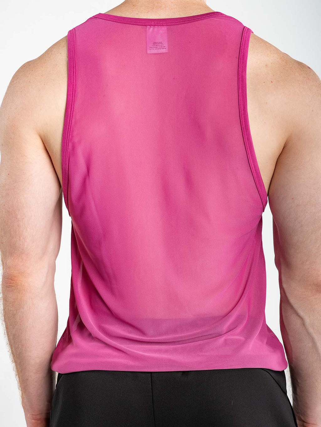 Pink FK Sport Echo Tank Top by CITYBOYZ★USA, shown from the back with a sleeveless athletic design.
