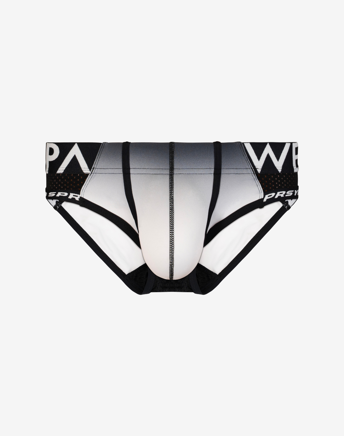 Supawear SPR Max Gradient Brief by CITYBOYZ★USA featuring black and white gradient design in a snug brief style.