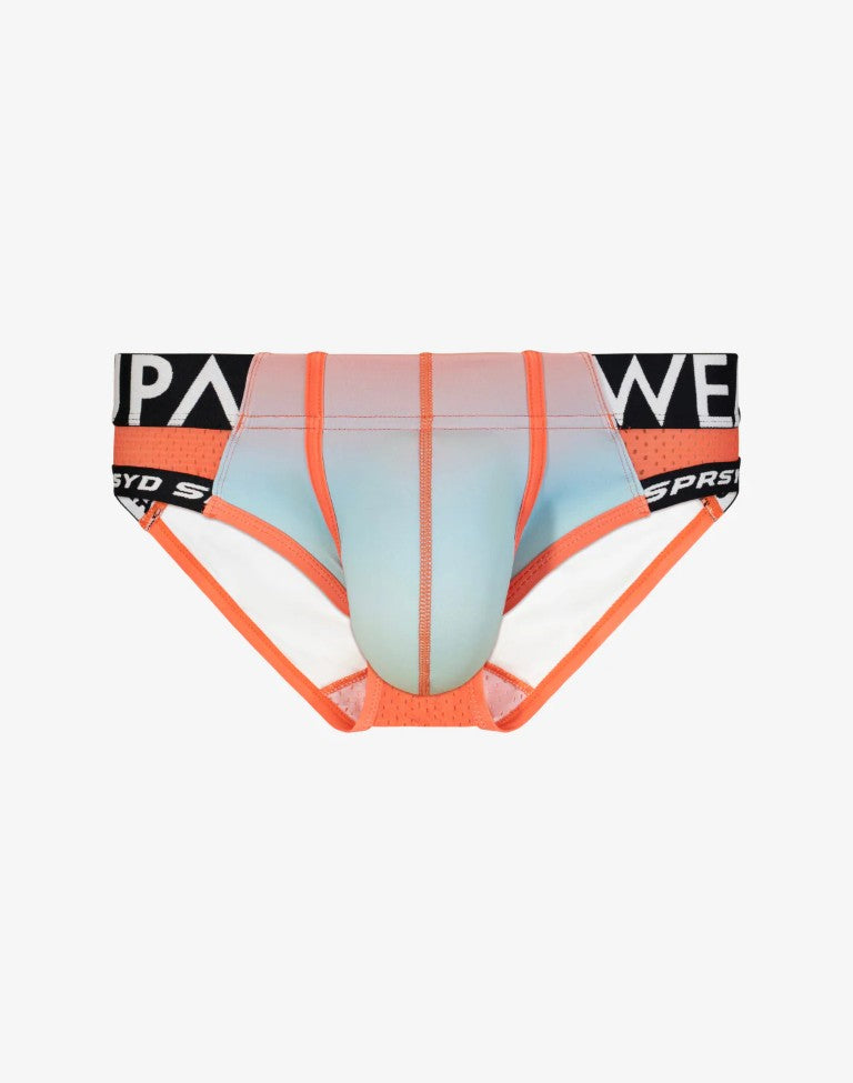 Supawear SPR Max Gradient Athletic Jockstrap with rainbow gradient design, showcasing vibrant colors and supportive fit.