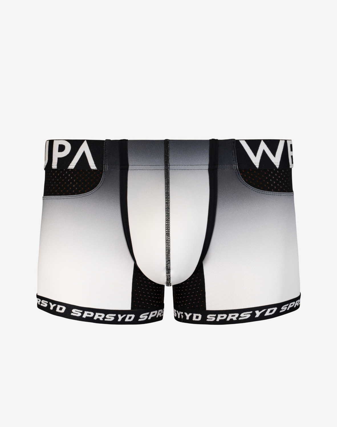 CITYBOYZ★USA Supawear SPR Max Gradient Trunk in black and white with a stylish gradient design, made for comfortable everyday wear.