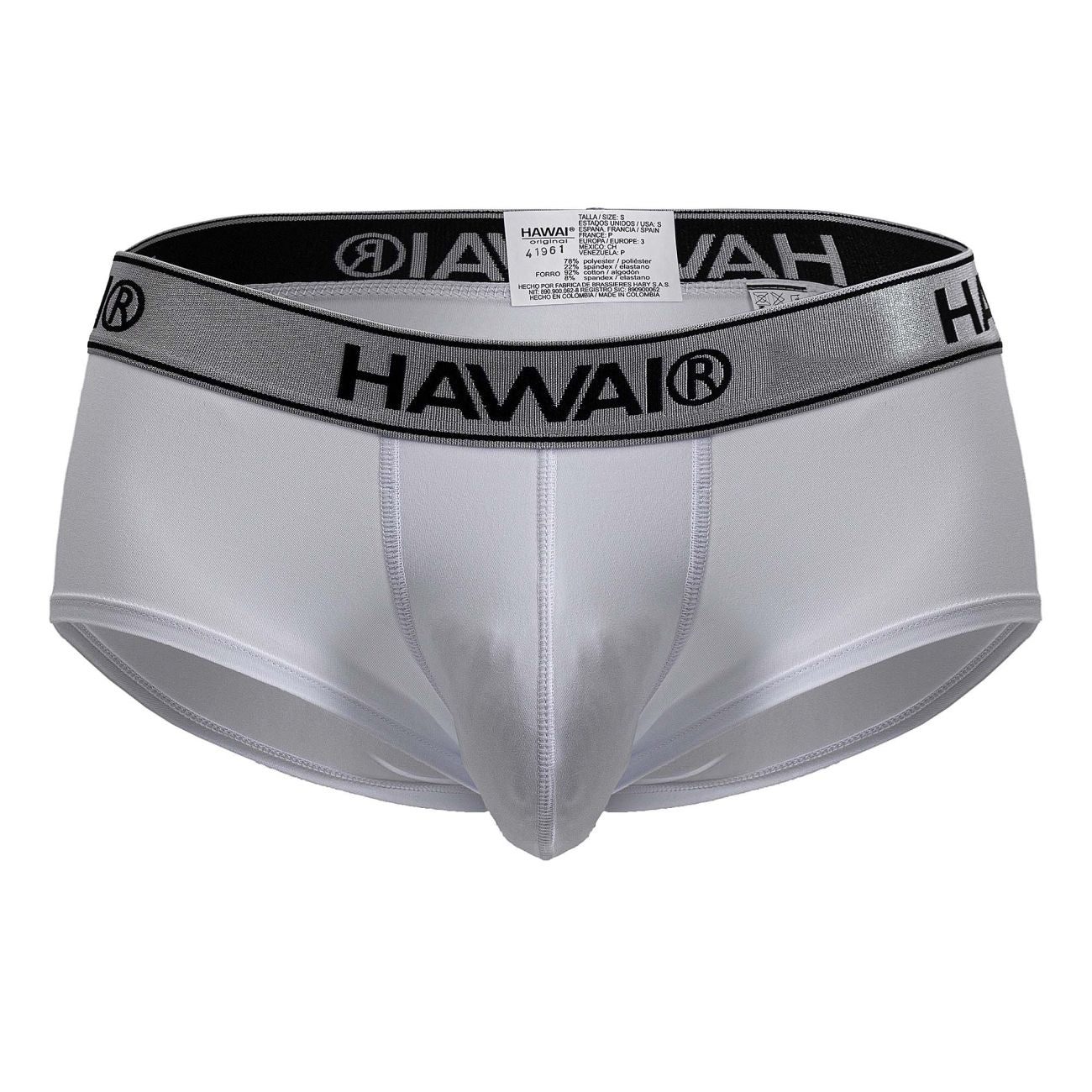 White Hawai Microfiber Brief 41961 by CITYBOYZ★USA, close-up of smooth microfiber fabric and comfortable fit.